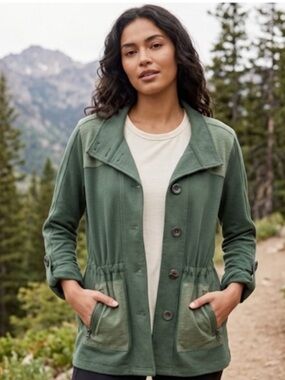 Neon Buddha Green Knit Button Front Jacket Size XS